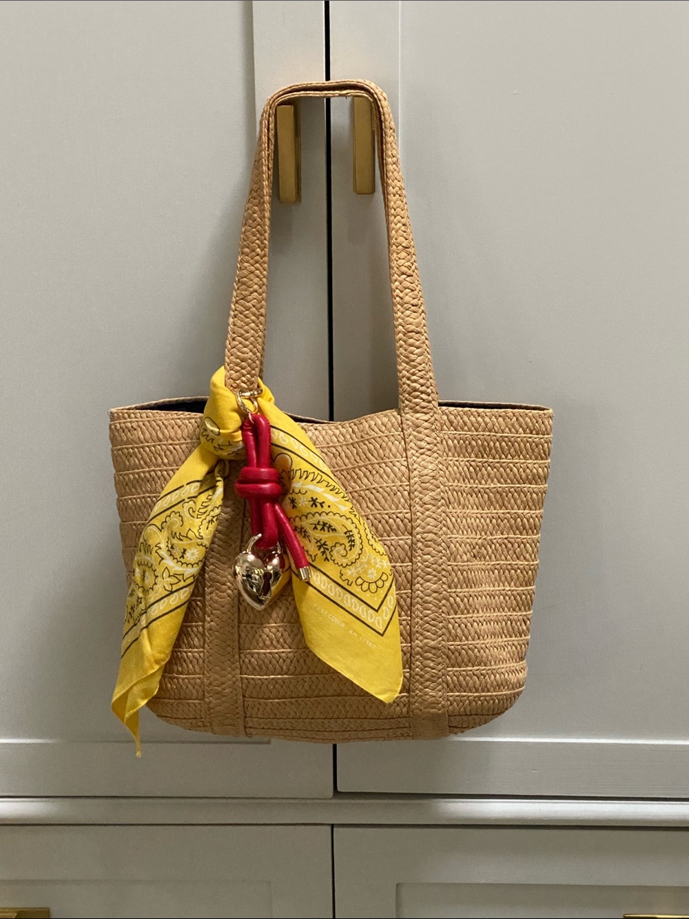 Draper James Neutral Straw Beach Tote Bag Versatile Market Carryall + Extras!!